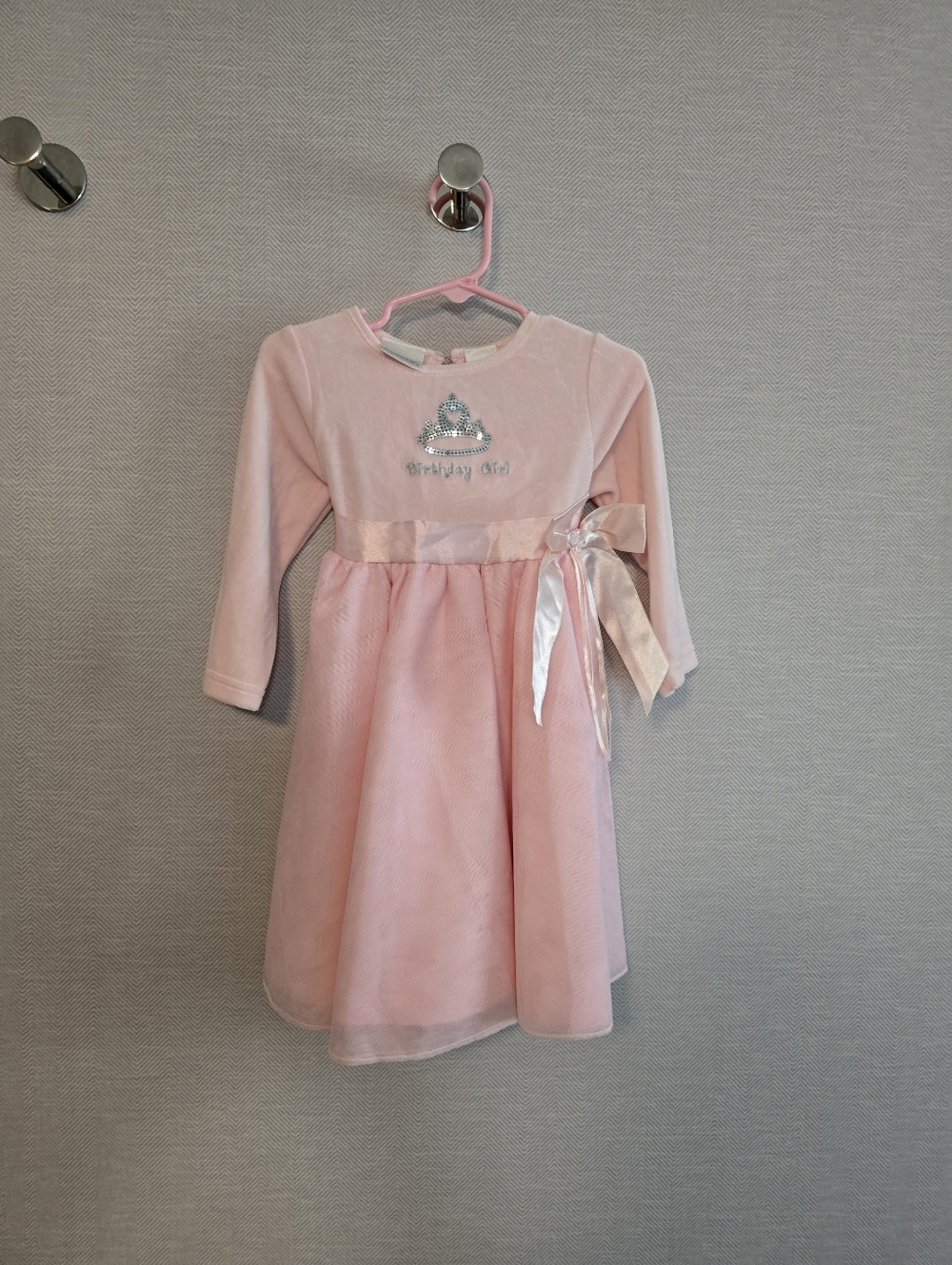 24m miniwear Birthday Pink Ribbon Dress for Kids